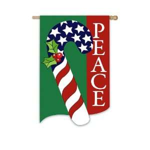    Garden Size Flag, Applique Peace Candy Cane: Patio, Lawn & Garden