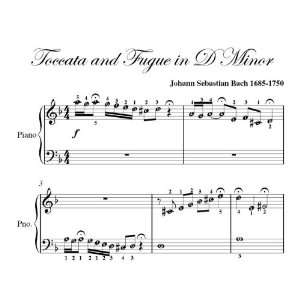   Toccata and Fuge Bach Easy Piano Sheet Music Johann Sebastian Bach