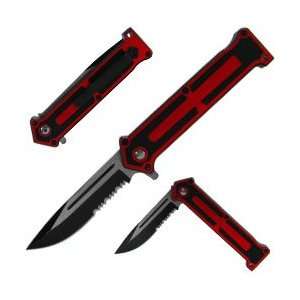  Assisted Open Stainless Steel Red And Black Folder 7.75 In 