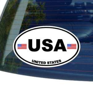  USA United States Country Auto Oval Flag   Window Bumper 
