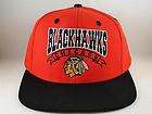 Chicago Blackhawks Black Outline Flat Bill Flex Hat  