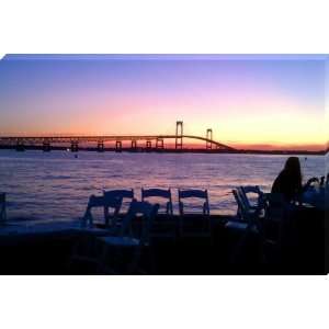  Newport Bridge   RI, United States   Wrapped Canvas Sunset 