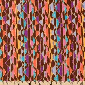   Eldorado Pop Art Wave Brown Fabric By The Yard Arts, Crafts & Sewing