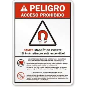  Peligro (ANSI): Acceso Prohibido Campo Magnetico Fuerte E Iman 