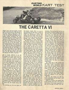 Vintage 1964 Caretta VI Go Kart Test Report   5 Photos  