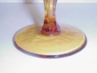 ANTIQUE EAPG AMBER PRESSED GLASS GOBLETS FINECUT PANEL  