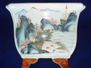 Antique Chinese Porcelain Famille Rose Jardinerre Vase & Stand 