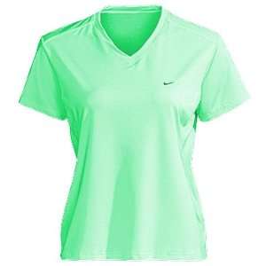  Nike Womens Ultimate Dri FIT Green Short Sleeve Top 
