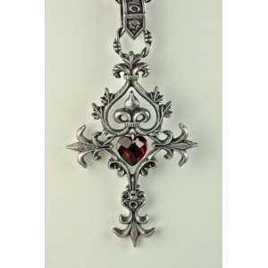   Heart Cross Necklace Dark Jewelry Vampire Fashion Deathrock Elegant