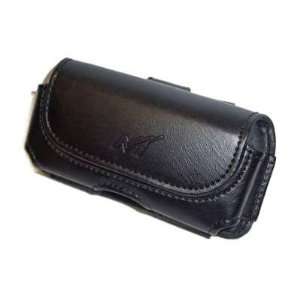  Executive Black Horizontal Leather Side Case Pouch with 