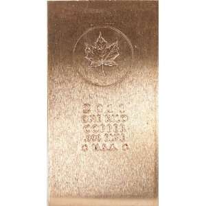  One Kilo (1kg) Maple Leaf Copper Bullion Bar .999 Fine SGS 