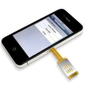 DUAL SIM CARD ADAPTER + BACK CASE FOR APPLE iPHONE 4 4G  