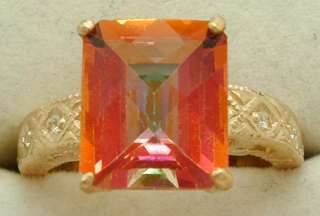 NATURAL 6.25 carats BRAZILIAN ALEXANDRITE & DIAMOND RING 14k GOLD 