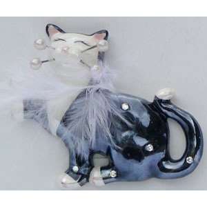  Whimsiclay ChaCha Cat Magnet