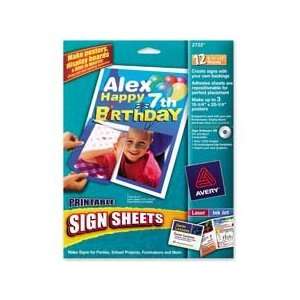  Avery Consumer Products  Sign Sheet Labels,f/Indoor,8 1/2 