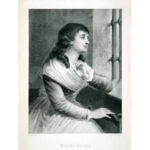  1877 Steel Engraving Madame Marie Jeanne Philippon Roland 