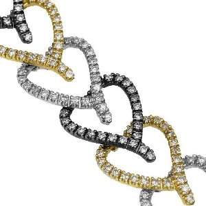   Gold Womens Diamond Heart Bracelet 4.46 Ctw: Avianne & Co: Jewelry