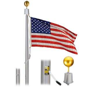  Deluxe IH 70 Foot 12x4x.250 Clear Finish Flagpole Patio 