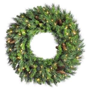 ft. Christmas Wreath   Classic PVC Needles   Cheyenne Pine   Prelit 