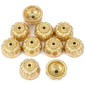  Bali Bead End Caps Gold Plated Beads 9.5mm Approx 10: Home 