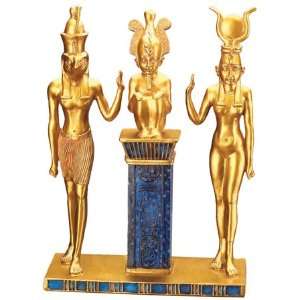  Egyptian Triad   Horus, Osiris & Isis   Statue Figurine 