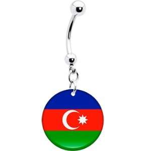  Azerbaijan Flag Belly Ring: Jewelry