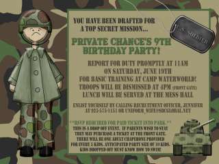 Desert Camo Camouflage Birthday Invitation Military  