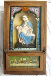 1800s MARY JESUS last rites communion CATHOLIC cabinet  