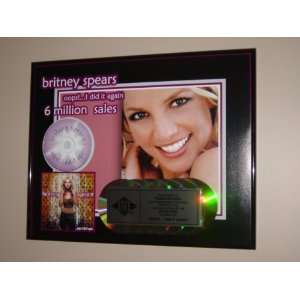  BRITNEY SPEARS OOPS I DID IT AGAIN RECORD AWARD 