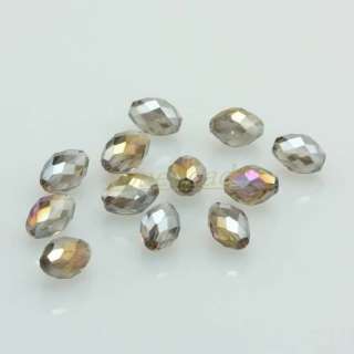 type faceted crystal glass loose beads size about 8x10 mm hole 