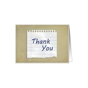  Tutor Thank You, Piece of Lined Paper Card Health 