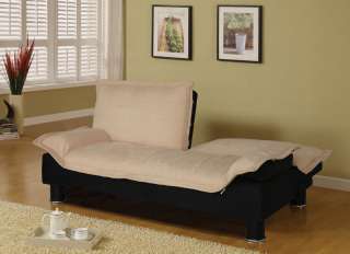 Elegant Beige Microfiber Futon Sofa Bed Couch Sleeper b  