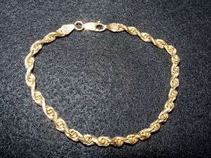 10K Gold Rope Bracelet   7 1/2 6.2 Grams TWT  