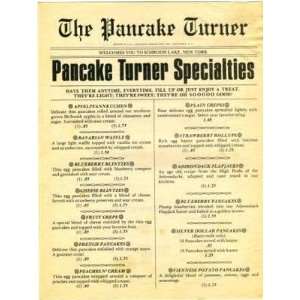  The Pancake Turner Menu Schroon Lake New York 1970s 