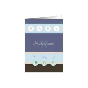  Your baby boys name Birth Announcement Card: Health 