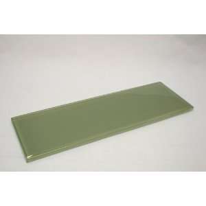 Ocean Spray   4x12 Olive Green Glass Tile (3 pieces = 1 Squae Feet 