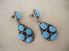 Vintage Navajo Silver Turquoise Earrings  