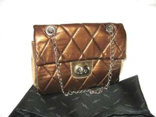 JENRIGO BRONZE/GOLD QUILTED LEATHER CHAIN LINK BAG  