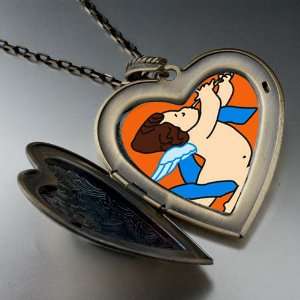  Baby Angel Trumpeting Large Pendant Necklace: Pugster 