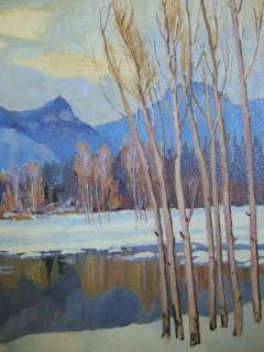 1963 Colorado Mountain Landscape Oil Painting William Burns Aspen 