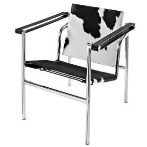   Style LC1 Chaise, Genuine Black/White Pony Hide