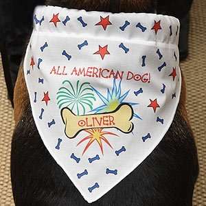   Personalized All American Dog Bandana   Fourth of July: Pet Supplies