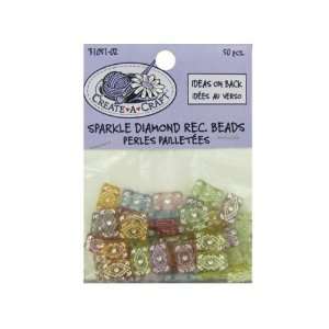  50 pc sparkle diamond rectangle beads   Pack of 96 Toys & Games