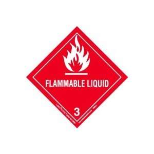  Flammable Liquid Label, Worded, Paper, Roll of 500 Office 