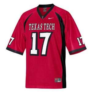  Nike Red Replica #17 Texas Tech Red Raiders Football 