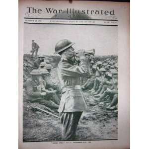   1918 Scene Battlefield Cease Fire Soldiers Horn Men