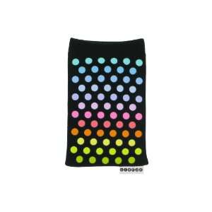  Trendz Mobile Phone Sock   Black with Multicolour Dots 