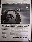 1947 American Airlines 23,000 Trips to the Moon Ad