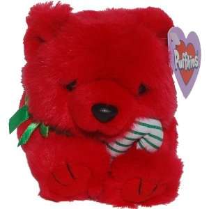   Red Christmas Teddy Bear   Puffkins Bean Bag Plush: Everything Else