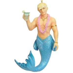  December Diamonds Aqua Bare Chested Merman with Cocktail 